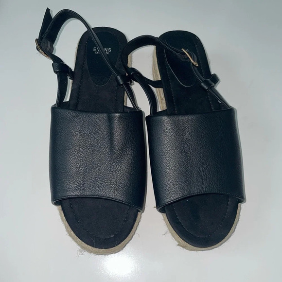 EVANS EXTRA WIDE FIT Slingback Flatform Size 12 - Picture 3 of 10